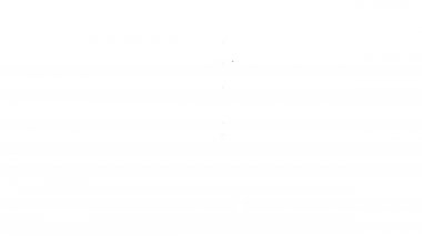 Beyaz arka planda siyah çizgi kırtasiye bıçağı simgesi izole edildi. Ofis kâğıt kesicisi. 4K Video hareketli grafik canlandırması