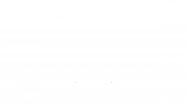 Siyah çizgi makas simgesi beyaz arkaplanda izole edildi. Alet kesme işareti. 4K Video hareketli grafik canlandırması