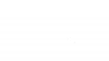 Siyah çizgi dizüstü bilgisayar simgesi beyaz arkaplanda izole edildi. Boş ekran işaretli bilgisayar defteri. 4K Video hareketli grafik canlandırması