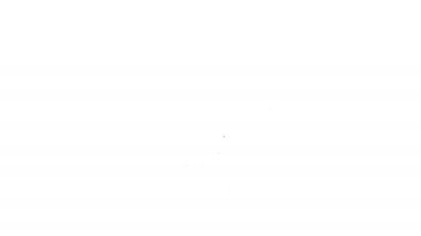 Siyah çizgi Retro sinema kamera ikonu beyaz arkaplanda izole edildi. Video kamera. Film tabelası. Film projektörü. 4K Video hareketli grafik canlandırması