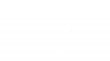 Siyah çizgi bilgisayar monitörü simgesi beyaz arkaplanda izole edildi. Bilgisayar bileşeni işareti. 4K Video hareketli grafik canlandırması