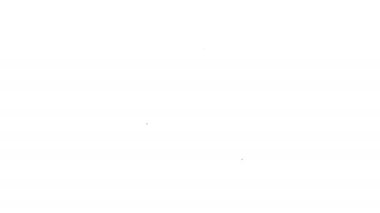 Siyah çizgi kulaklık simgesi beyaz arkaplanda izole edildi. Kulaklıklar. Müzik, hizmet, iletişim ve operatör konsepti. 4K Video hareketli grafik canlandırması