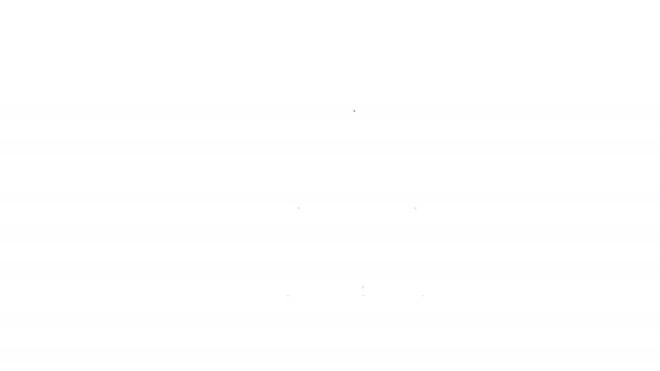 Linha preta Binder clipe ícone isolado no fundo branco. Grampo de papel. Animação gráfica em movimento de vídeo 4K — Vídeo de Stock