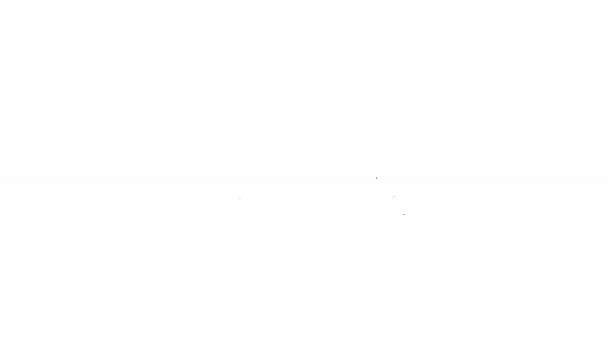 Zwarte lijn Office nietmachine pictogram geïsoleerd op witte achtergrond. Nietmachine, nietmachine, papier, karton, kantoorapparatuur. 4K Video motion grafische animatie — Stockvideo