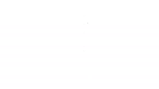 Černá čára Papírnický nůž ikona izolované na bílém pozadí. Nůžky na papír. Grafická animace pohybu videa 4K — Stock video