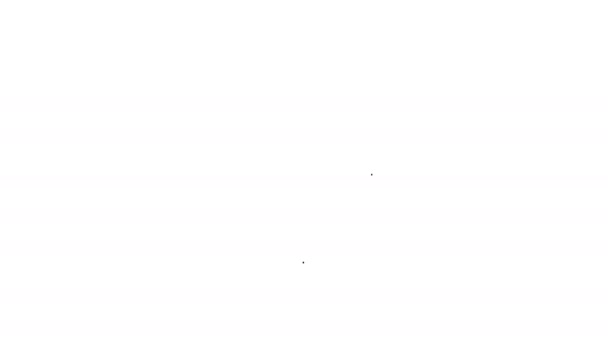 Černá čára Hodiny ikona izolované na bílém pozadí. Časový symbol. Grafická animace pohybu videa 4K — Stock video