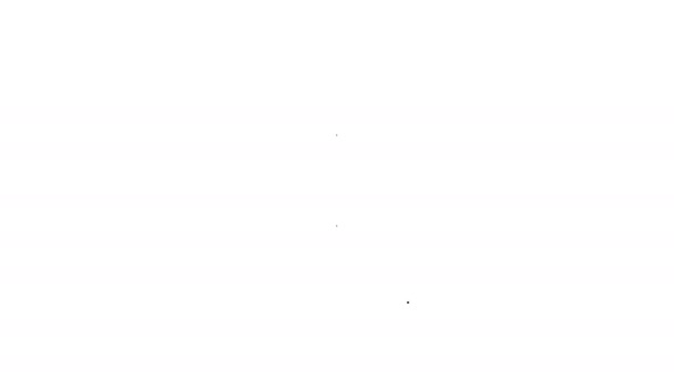 Cajón de línea negra con icono de documentos aislado sobre fondo blanco. Cajón de papeles de archivo. Cajón del archivador. Muebles. Animación gráfica de vídeo 4K — Vídeos de Stock