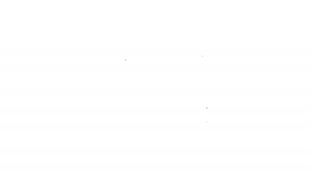 Черная линия Компьютерный монитор значок изолирован на белом фоне. Знак компонента ПК. Видеографическая анимация 4K — стоковое видео