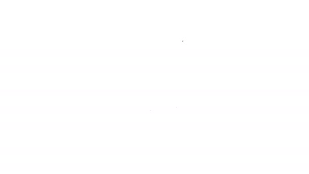 Černá čára Pevný disk HDD ikona izolované na bílém pozadí. Grafická animace pohybu videa 4K — Stock video