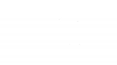 Siyah çizgi dizüstü bilgisayar simgesi beyaz arkaplanda izole edildi. Boş ekran işaretli bilgisayar defteri. 4K Video hareketli grafik canlandırması