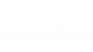 Siyah çizgi taşınabilir oyun konsolu simgesi beyaz arkaplanda izole edildi. Av alanı tabelası. Oyun konsepti. 4K Video hareketli grafik canlandırması