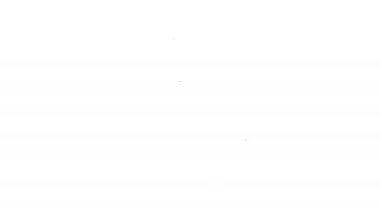 Siyah çizgi USB flash disk simgesi beyaz arkaplanda izole edildi. 4K Video hareketli grafik canlandırması