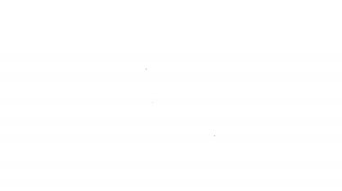 Siyah çizgi saç kurutma ikonu beyaz arkaplanda izole edildi. Saç kurutma makinesi tabelası. Saç kurutma sembolü. Sıcak hava üflüyor. 4K Video hareketli grafik canlandırması