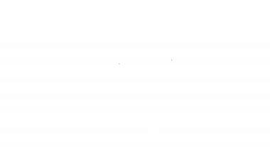 Siyah çizgili Slipper simgesi beyaz arkaplanda izole edildi. Parmak arası terlik işareti. 4K Video hareketli grafik canlandırması