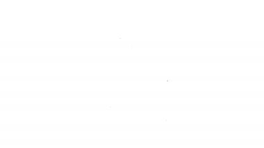 Beyaz arka planda siyah çizgi küvet ikonu izole edildi. 4K Video hareketli grafik canlandırması