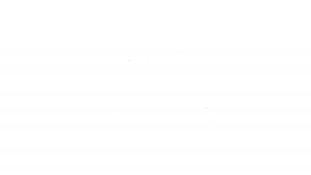 Icono de auriculares Air de línea negra aislado sobre fondo blanco. Soporte inalámbrico en caso de auriculares garniture gadget electrónico. Animación gráfica de vídeo 4K — Vídeos de Stock