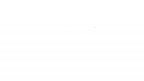 Línea negra Icono de cámara de seguridad aislado sobre fondo blanco. Animación gráfica de vídeo 4K — Vídeo de stock