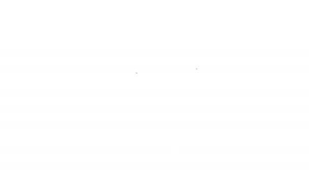 Siyah çizgili Slipper simgesi beyaz arkaplanda izole edildi. Parmak arası terlik işareti. 4K Video hareketli grafik canlandırması — Stok video