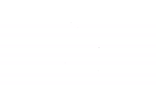 Czarna linia Bathtub ikona izolowana na białym tle. 4K Animacja graficzna ruchu wideo — Wideo stockowe