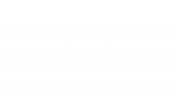 Czarna linia Bathtub ikona izolowana na białym tle. 4K Animacja graficzna ruchu wideo — Wideo stockowe