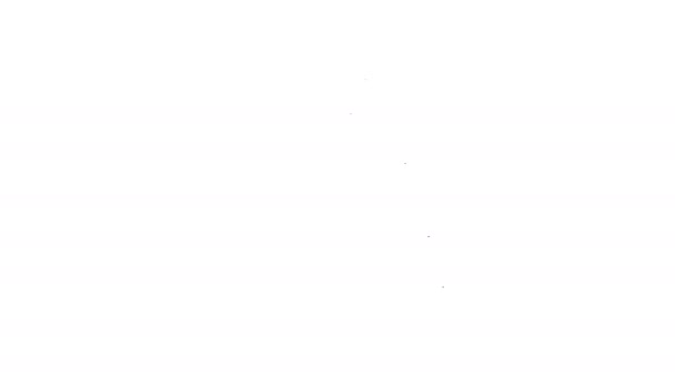 Linea nera Stack icona pietre calde isolato su sfondo bianco. Accessori Spa salone. Animazione grafica 4K Video motion — Video Stock