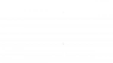 Siyah çizgi, beyaz arka planda izole edilmiş sütlü cam şişe. 4K Video hareketli grafik canlandırması