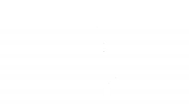 Beyaz arkaplanda siyah çizgi yanan mum simgesi izole edildi. Silindirik mum çubuğu ve yanan ateş. 4K Video hareketli grafik canlandırması