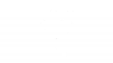 Siyah çizgi sokak tezgahı, tenteli ve beyaz arka planda izole edilmiş ahşap raf ikonu. Ahşap göğüslü bir büfe. 4K Video hareketli grafik canlandırması