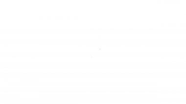 Siyah çizgi kızarmış sosis ikonu beyaz arkaplanda izole edilmiş. Izgara sosis ve aroma işareti. 4K Video hareketli grafik canlandırması