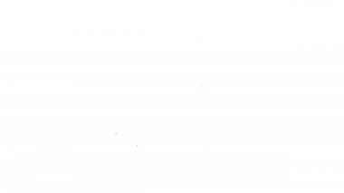 Siyah çizgi Fast Street yemek arabası ikonu beyaz arka planda izole edilmiş. Şehir büfesi. 4K Video hareketli grafik canlandırması