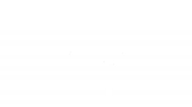 Siyah çizgi kruvasan simgesi beyaz arkaplanda izole edildi. 4K Video hareketli grafik canlandırması