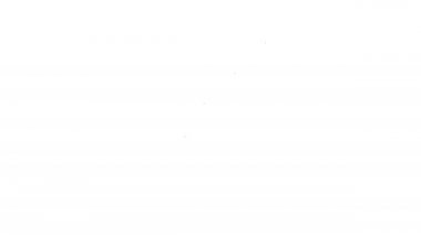 Siyah çizgi Köfteler beyaz arka planda izole edilmiş tahta çubuk ikonu üzerinde. Etli şiş. 4K Video hareketli grafik canlandırması