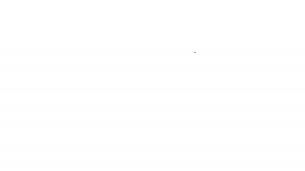 Czarna linia Waga łazienkowa ikona izolowana na białym tle. Sprzęt do pomiaru wagi. Waga Skala fitness koncepcji sportu. 4K Animacja graficzna ruchu wideo — Wideo stockowe