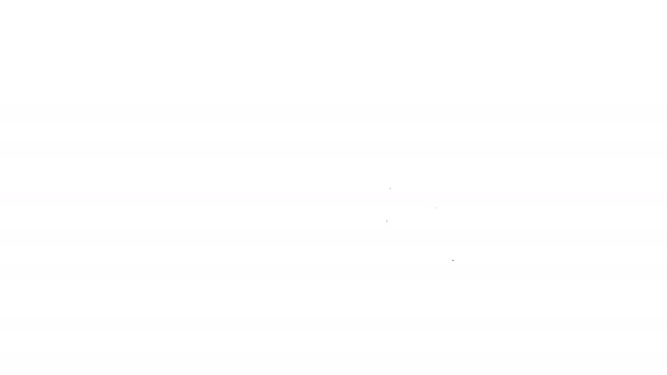 Чорна лінія Ароматна спа паличка на дерев'яній підставці ізольована на білому тлі. Палицею палицею. Косметична процедура ароматерапія. 4K Відео рух графічна анімація — стокове відео