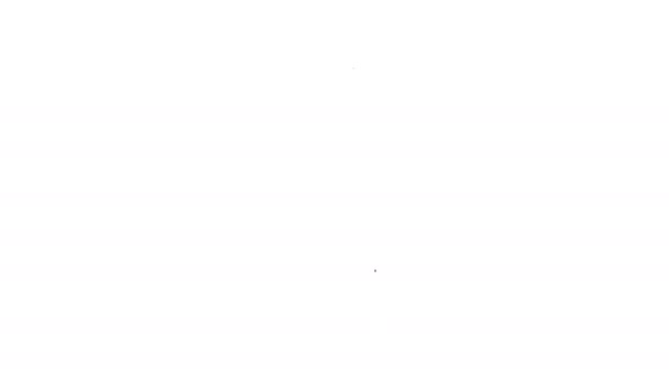 Linha preta ícone saco de chá isolado no fundo branco. Animação gráfica em movimento de vídeo 4K — Vídeo de Stock