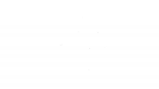 Bollitore linea nera con icona manico isolato su sfondo bianco. Icona della teiera. Animazione grafica 4K Video motion — Video Stock