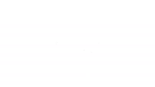 Czarna linia ikona Croissanta izolowana na białym tle. 4K Animacja graficzna ruchu wideo — Wideo stockowe