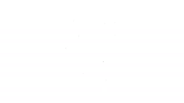 Чорна лінія Піктограма пляшки соусу ізольована на білому тлі. Кетчуп, гірчиця і пляшки майонезу з соусом для фаст-фуду. 4K Відео рух графічна анімація — стокове відео