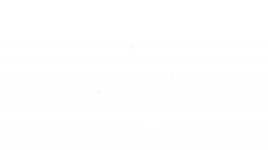 Siyah çizgi bisküvi simgesi beyaz arkaplanda izole edildi. Tatlı kurabiye. 4K Video hareketli grafik canlandırması