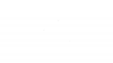 Siyah çizgi tavuk nugget simgesi beyaz arka planda izole edildi. 4K Video hareketli grafik canlandırması