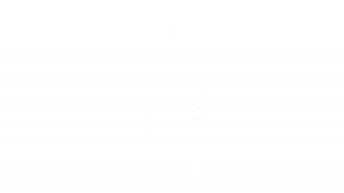 Siyah çizgi ızgara şiş kebap beyaz arka planda izole edilmiş şiş çubuk ikonu. Şiş çubukta et kebabı. Izgara etle piknik. 4K Video hareketli grafik canlandırması