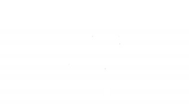 Siyah hat online sipariş ve fast food dağıtım ikonu beyaz arka planda izole edildi. 4K Video hareketli grafik canlandırması