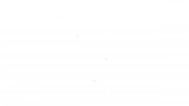 Siyah hat online sipariş ve fast food dağıtım ikonu beyaz arka planda izole edildi. 4K Video hareketli grafik canlandırması