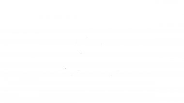 Siyah çizgi, beyaz arka planda izole edilmiş araba ikonu ile günün her saati hızla teslim edilir. 4K Video hareketli grafik canlandırması