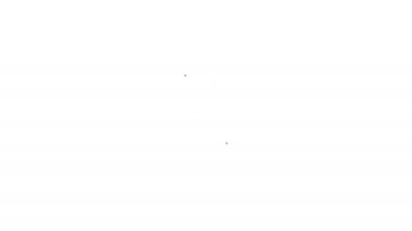 Siyah Hat Restoran Kafe menüsü simgesi beyaz arkaplanda izole edildi. 4K Video hareketli grafik canlandırması