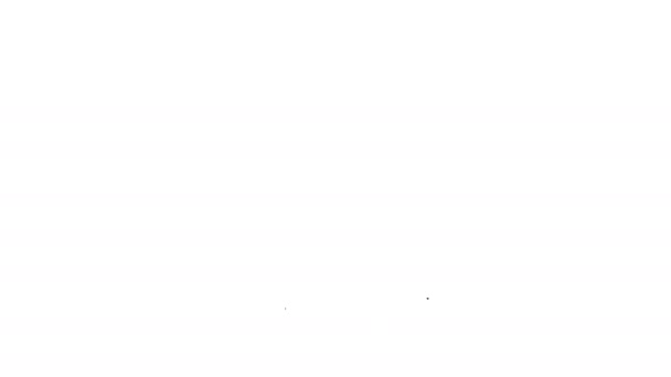 黑线Onigiri图标孤立在白色背景。日本菜。4K视频运动图形动画 — 图库视频影像