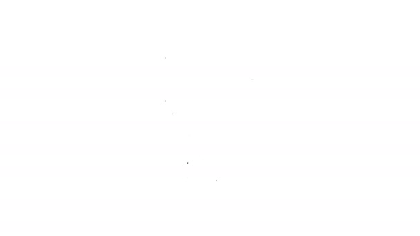 Черная линия Коктейль значок изолирован на белом фоне. Видеографическая анимация 4K — стоковое видео