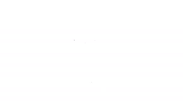 Чорна лінія Цілодобова піктограма доставки ізольована на білому тлі. 4K Відео рух графічна анімація — стокове відео