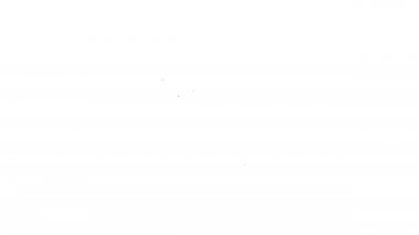 Siyah hat online sipariş ve fast food dağıtım ikonu beyaz arka planda izole edildi. 4K Video hareketli grafik canlandırması