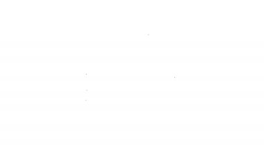 Siyah çizgi Burger simgesi beyaz arkaplanda izole edildi. Hamburger ikonu. Çizburger sandviç tabelası. Fast food menüsü. 4K Video hareketli grafik canlandırması